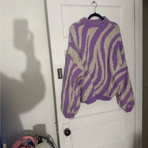 ASOS Purple and Cream Zebra Sweater